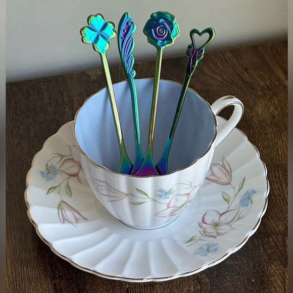 Rainbow Demitasse Spoons - Coffee/Dessert Spoon Set - Picture 5 of 12